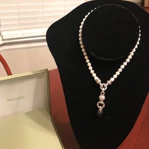 Judith Ripka faux pearl necklace with enhancer